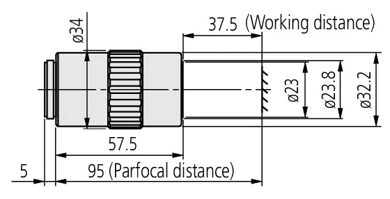 378-822-5 M Plan Apo NIR 5X Objective for bright-field observation in near-infrared range