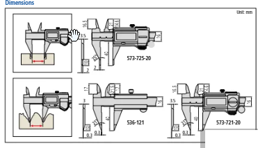 Vernier Point Caliper 0-150mm, 0,05mm, Metric 536-121