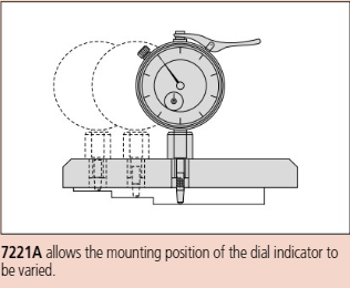 Dial Indicator Depth Gauge 0-200mm, Ball Point Contact Element, 63,5mm Base 7211