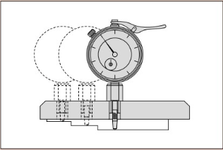 Dial Indicator Depth Gauge 0-8", Ball Point Contact Element, 2,5" Base" 7218A