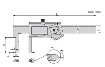 Insize 1120-1501 Digital caliper groove type inside 1.4-6"/35-150mm, 60mm Depth