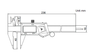 Insize 1183-150 Pointed Jaw caliper 0-6"/0-150mm Resolution .01mm/.0005"