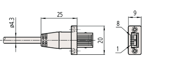 Digimatic Cable for ID-N/ ID-B 1m 21EAA211