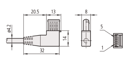 Digimatic Cable, Flat L-Shape Left Type 905694