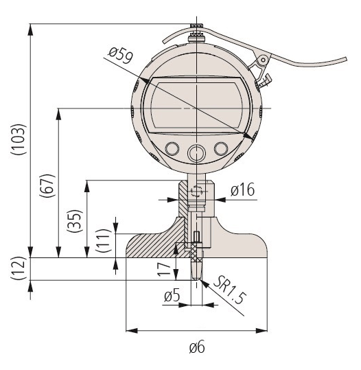 Digital Depth Gauge 0-8", 0,00002", 63,5mm Base 547-257S