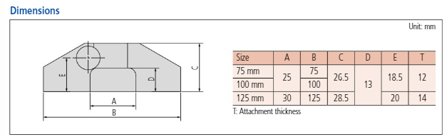 Mitutoyo Depth Base Attachment for Caliper, 125mm