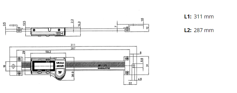 Mitutoyo ABS Digimatic Scale Unit 200 mm 572-202-30