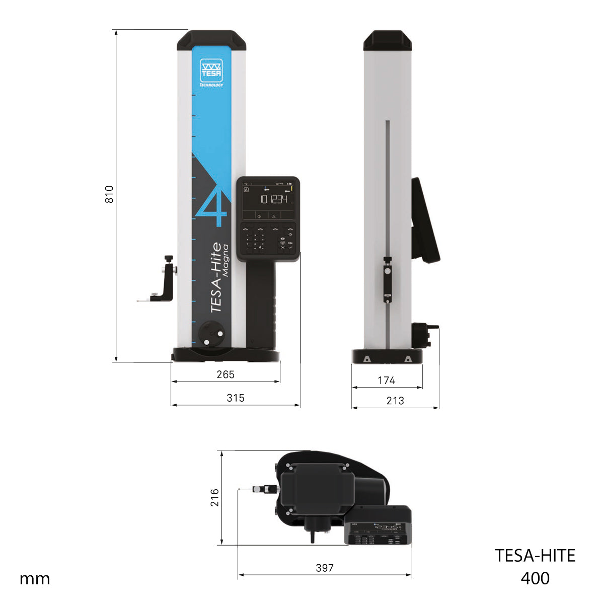 Micro-Hite 900+M 00730081 Digital Height Gauge 0-900mm/0-36" 1,8+2L/1000µm, 1D and 2 D