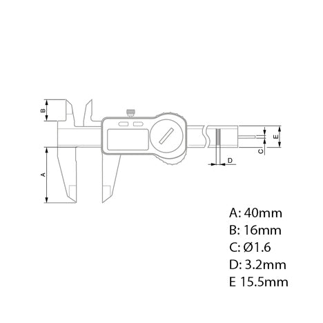 Tesa TWIN-CAL Universal Digital Calipers 0-150mm (Round Depth Rod with thumb roller) 00530094 