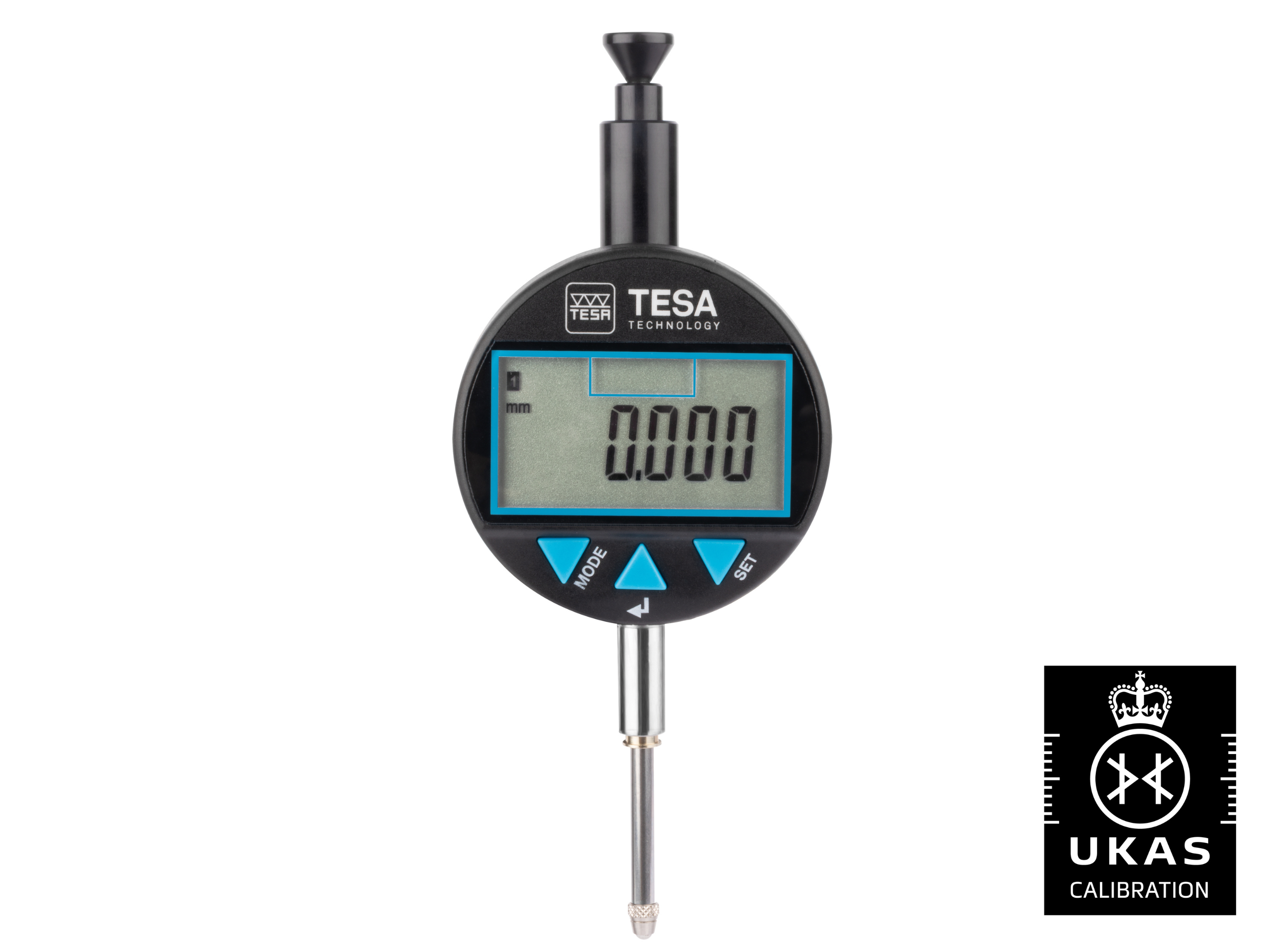 Tesa DIALTRONIC Digital Dial Gauge, measuring range 25mm Range 0.001mm Resolution IP54 01930305 with UKAS Calibration