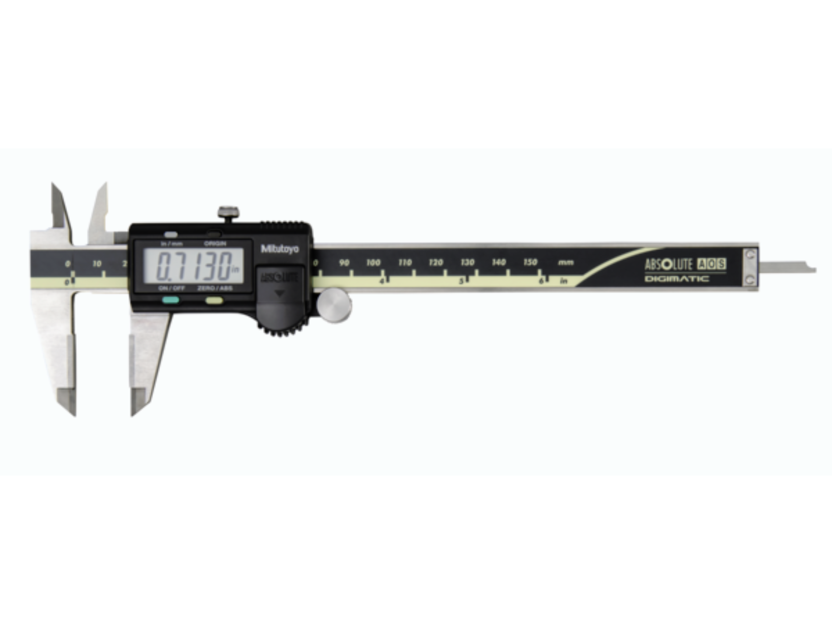 ABSOLUTE AOS Caliper 0-200mm Square depth Rod & Thumb Roller 500-176-30