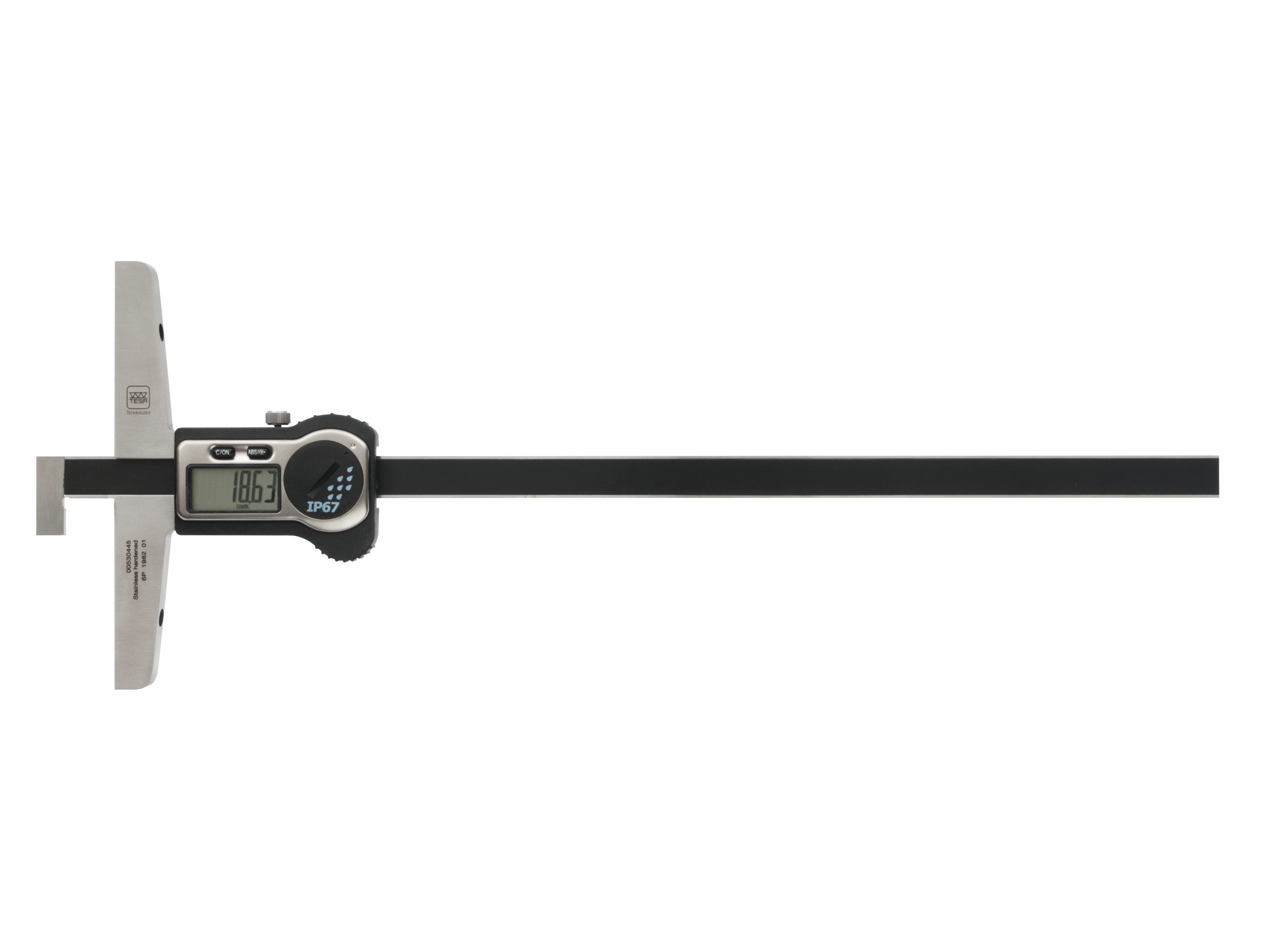 Digital Depth Caliper with 1 fixed hook, 0-500mm IP67