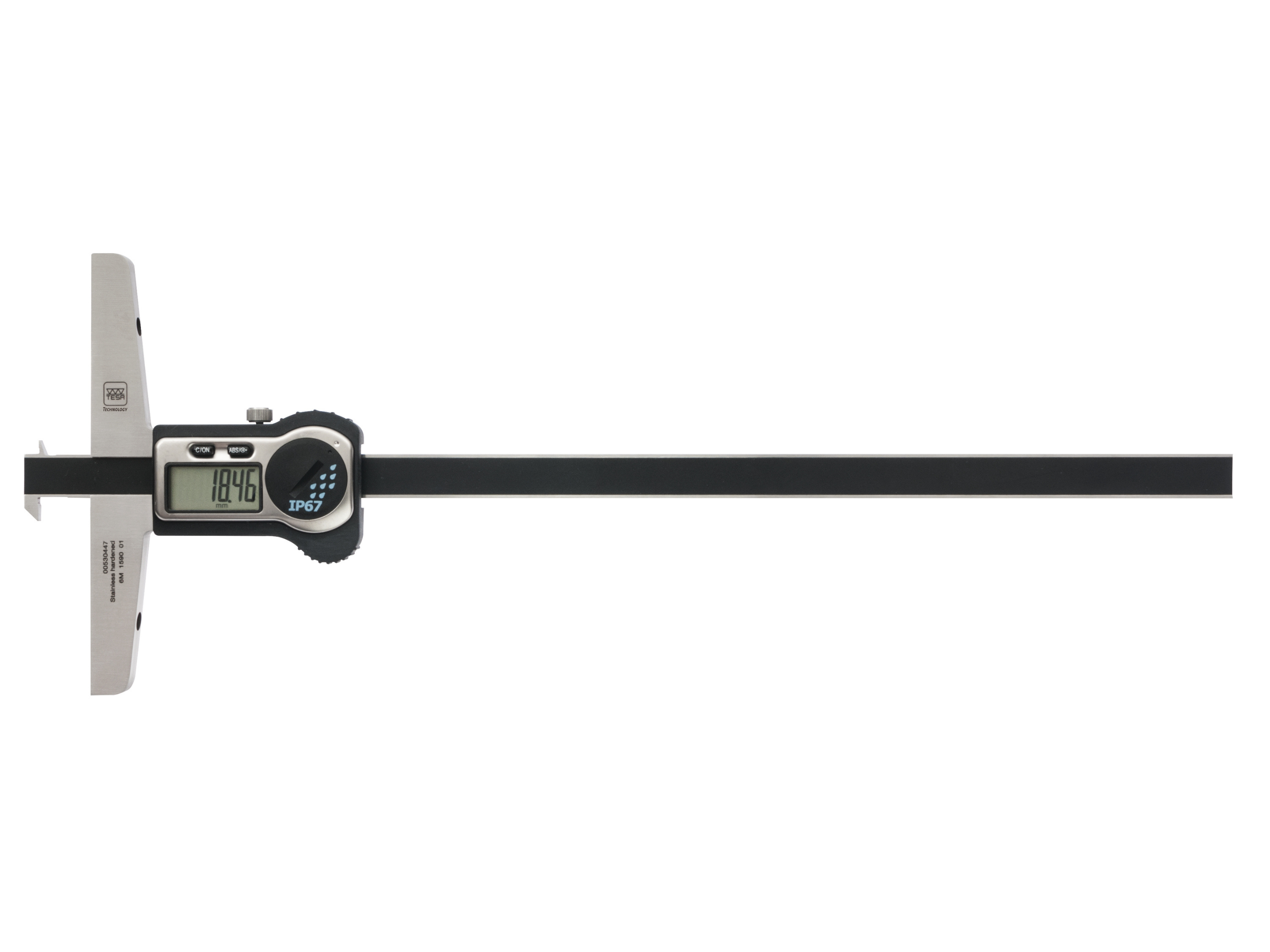 Digital Depth Caliper with 2 fixed hooks, 0-300mm IP67