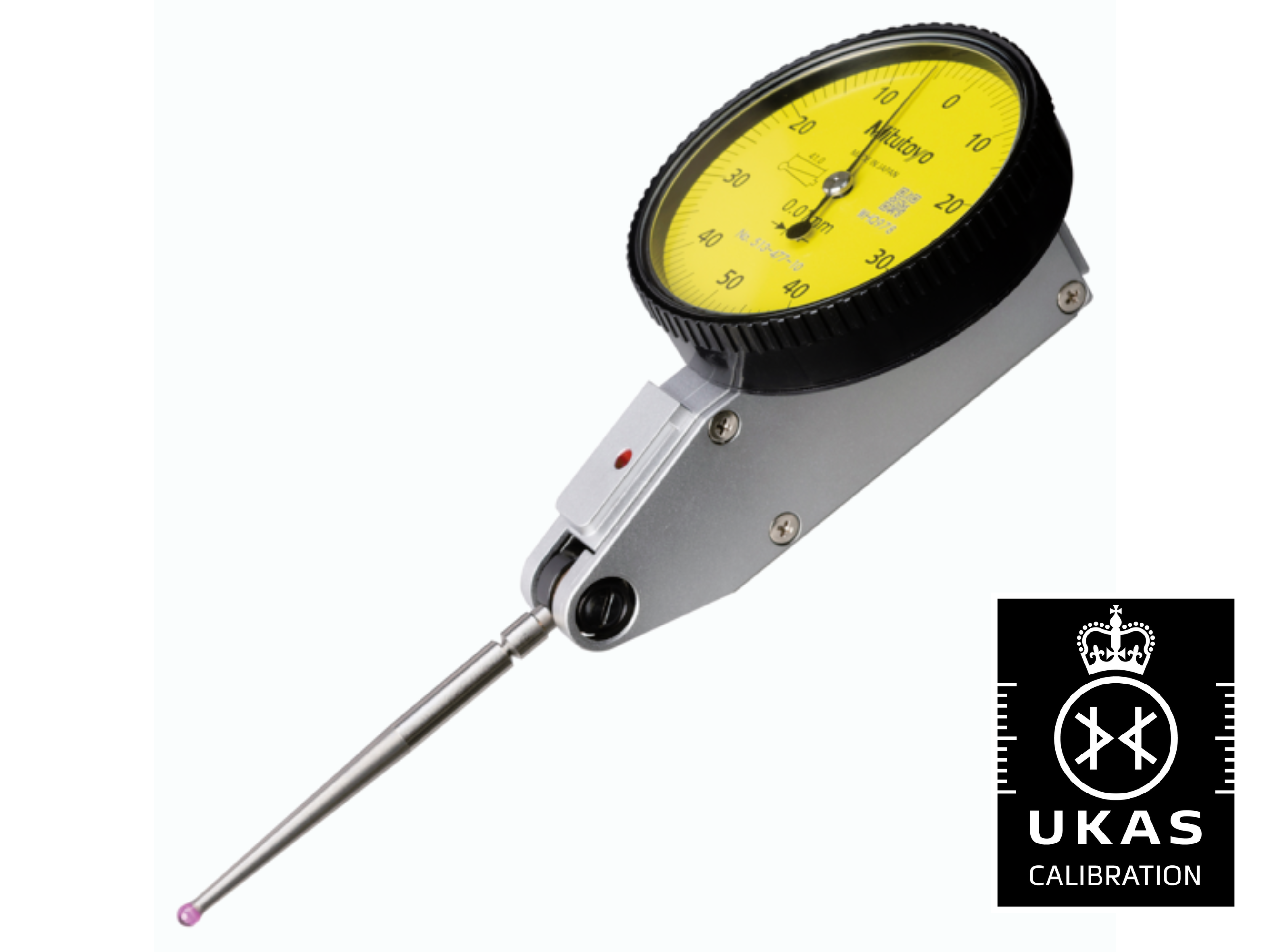 Lever-Type Dial Indicator 1mm 0.01mm Ø40mm Ruby Stylus
