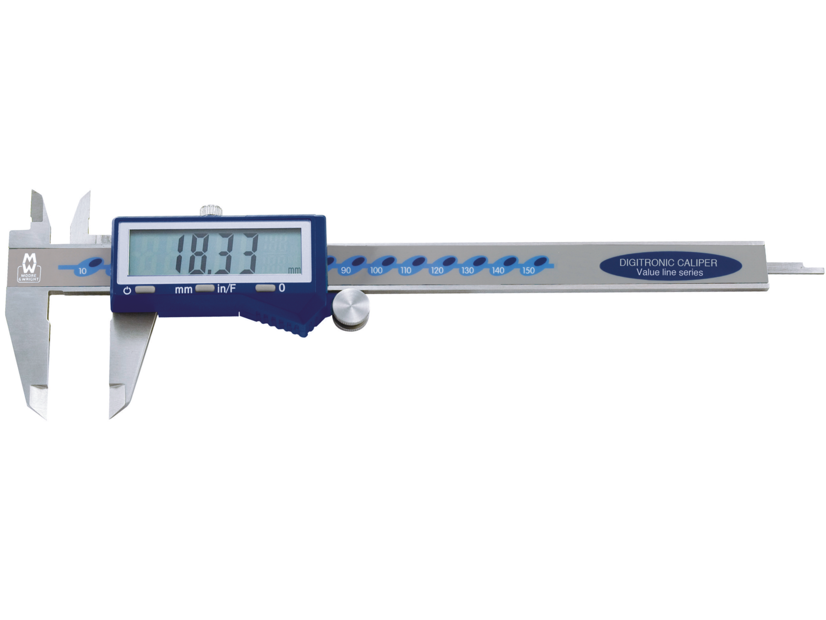 Fractional Digital Caliper 0-300mm (Square Depth Rod & Thumb Roller) MW110-30DFC