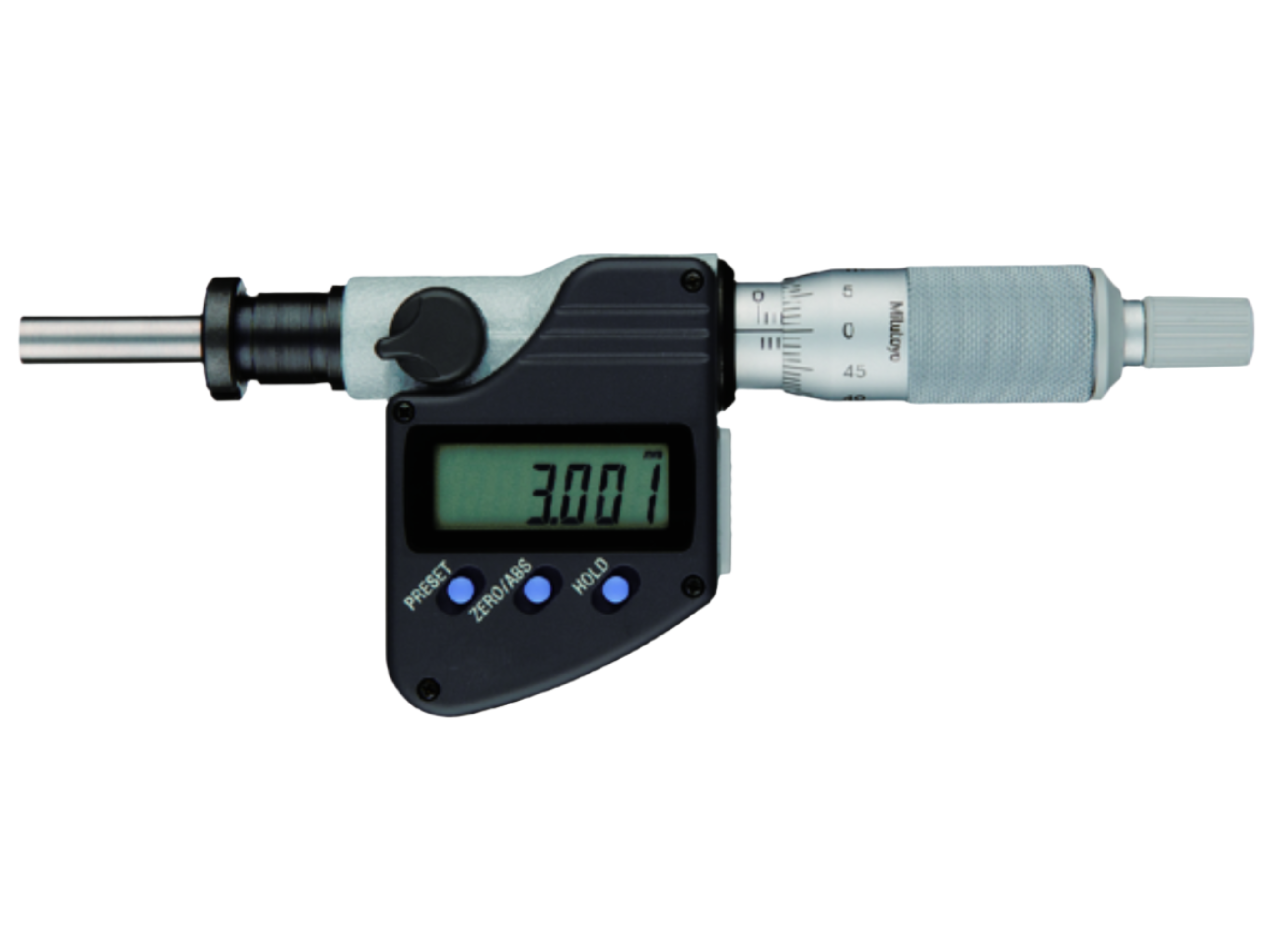 Mitutoyo Digital Micrometer Head 0-25mm, Flat Spindle, Clamp Nut, 10mm Stem 350-252-30