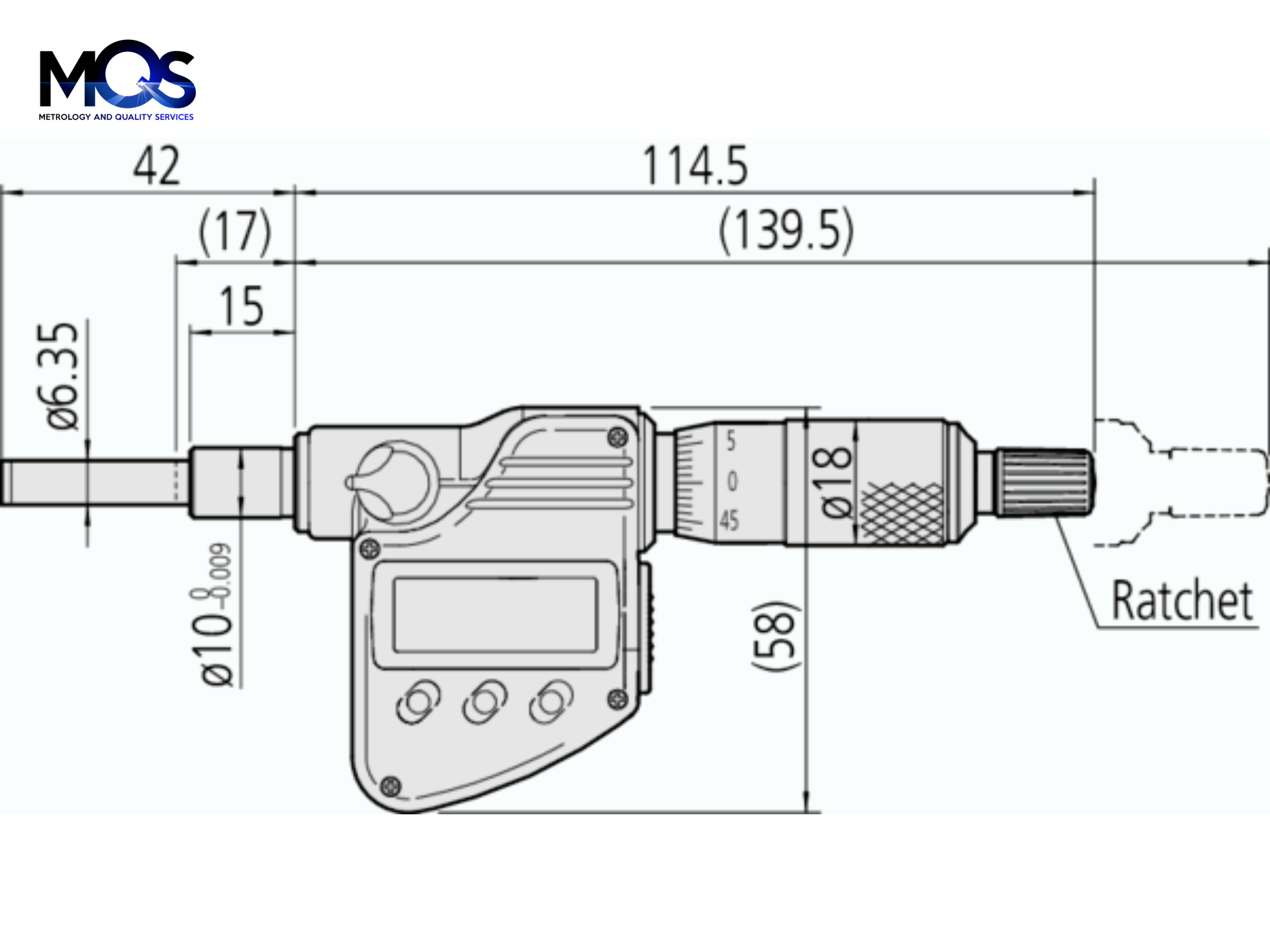 Digital Micrometer Head 0-25mm, Flat Spindle, 10mm Plain Stem 350-251-30