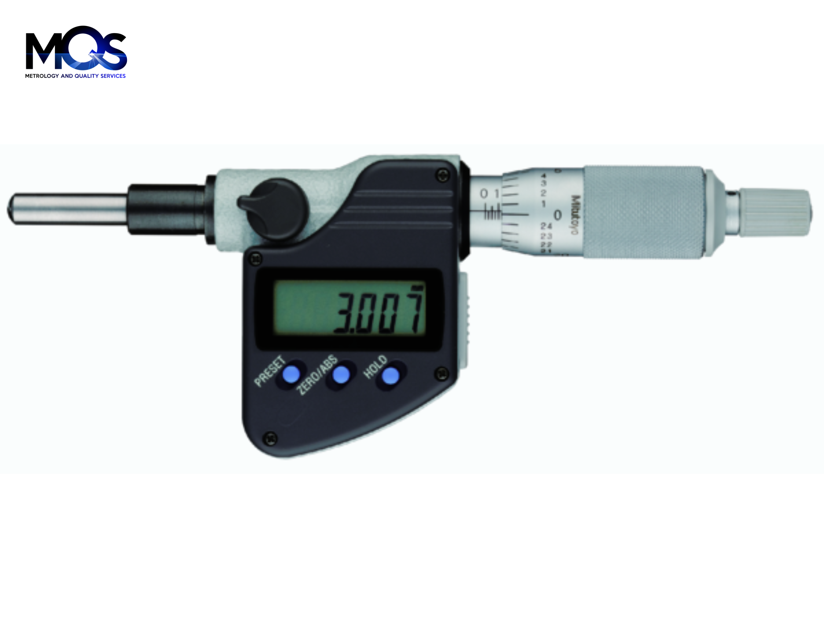 Digital Micrometer Head 0-25mm, SR4 Spindle, 10mm Plain Stem 350-253-30