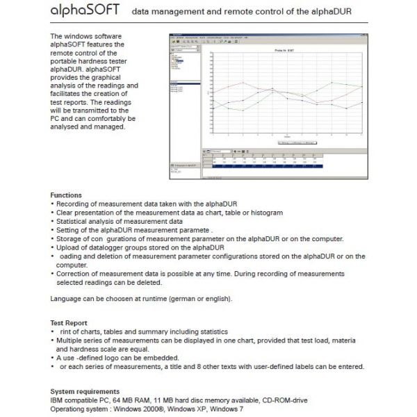 BAQ AlphaSOFT Windows Data Management Software 11-150 for AlphaDUR2