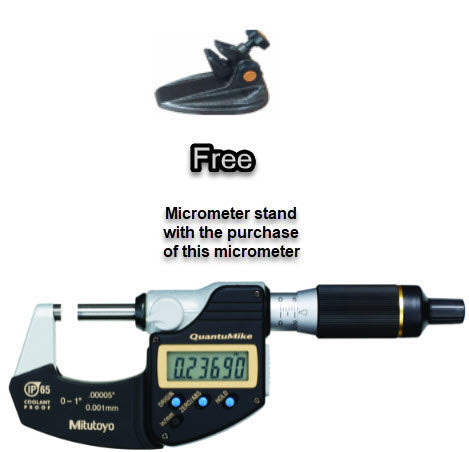 Mitutoyo Digital Micrometer QuantuMike IP65 Inch/Metric, 0-25mm/0-1" 293-185-30 No Output