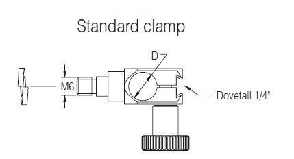 Noga STANDARD CLAMP 3/8'' - FA1120 Standard Clamp 8mm and dovetail