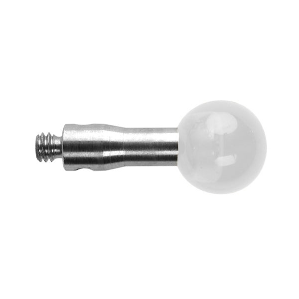 M2 Ø6 mm zirconia ball, stainless steel stem, L 10 mm, EWL 10 mm A-5004-2203