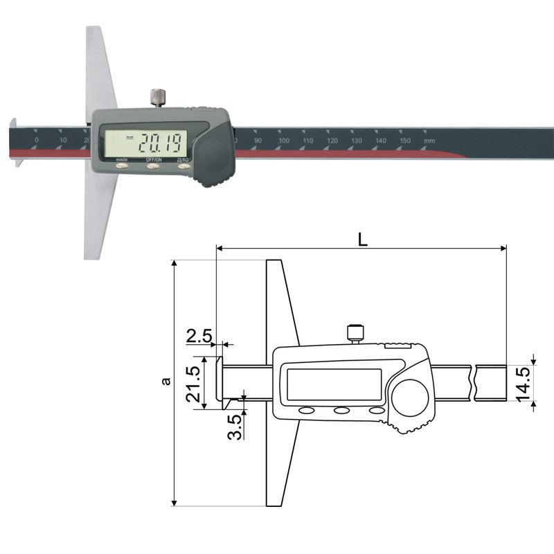 INSPEC 123-131-10 DOUBLE HOOK DEPTH GAUGE 150MM/6"