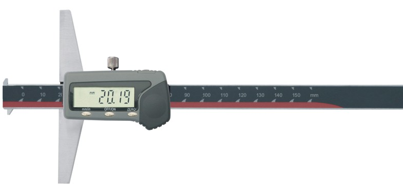 Inspec Digital Depth Caliper with two hooks 0-150mm/0-6" 123-131-10