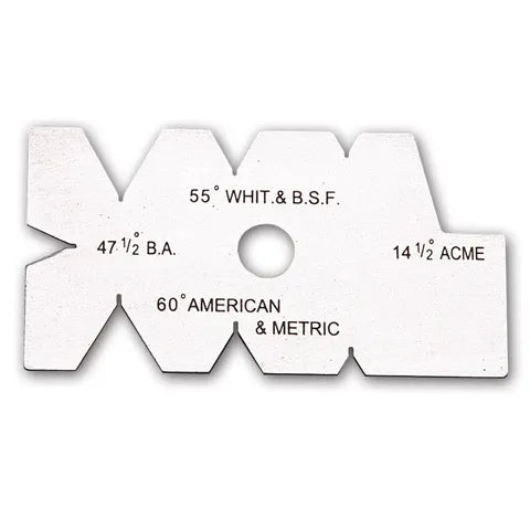 MHC 615-6124 Thread and Angle Gauge 47/1/2 degree British, 14/1/2 degree Acme, 55 degree Whitworth