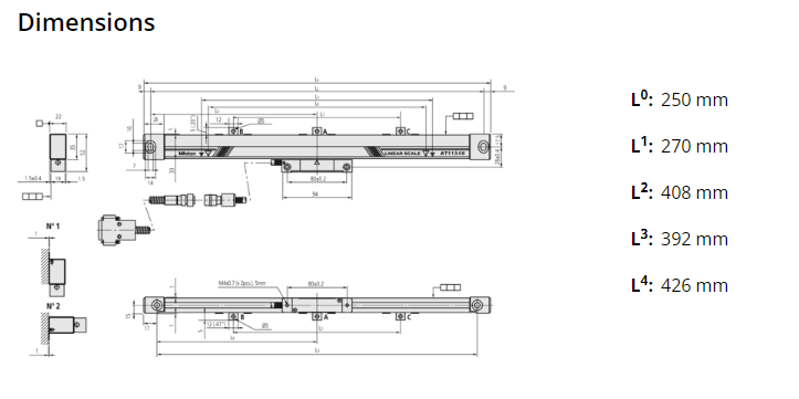 Linear Scale AT113 250mm 539-204-30