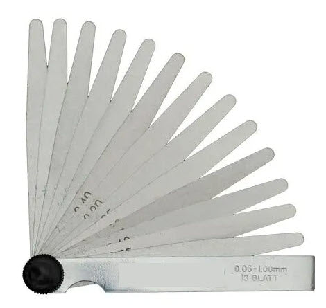 MHC 615-6481 Feeler Gauges 20 blades gauges Length 100mm Range : .05 to 1mm x .05mm