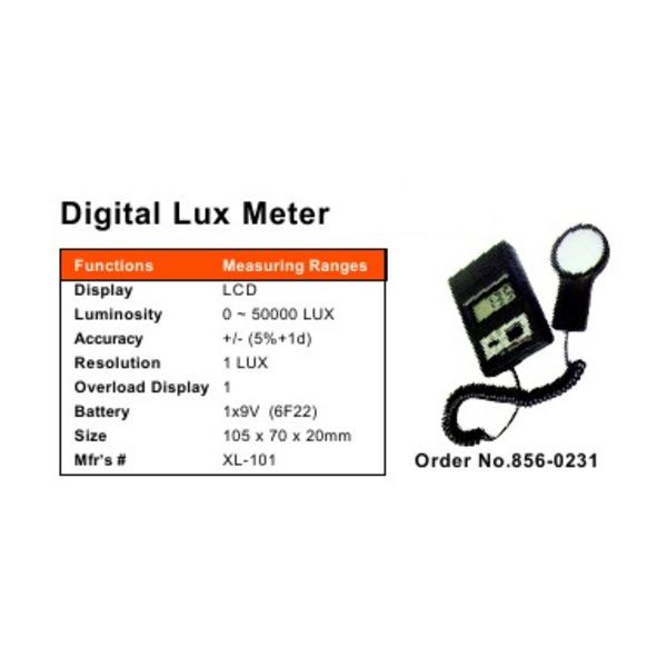 MHC 856-0231 Digital Lux Meter LX-101