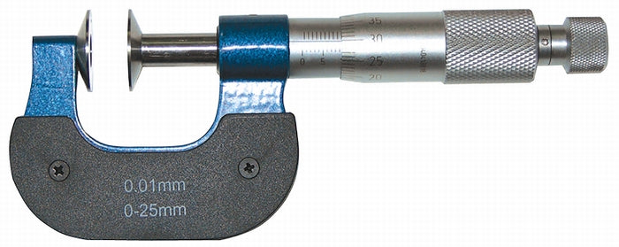 Inspec Disc Micrometer Range 0-25mm x .01mm 204-21-000 Rotating Spindle