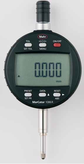 Mahr 4337120 Digital Indicators MarCator 1086 R, Range 12.5mm/.5'' Resolution 0.001 mm / .00005“ Accuracy 0.005mm Repeatability 0.002mm Force 0.65 - 0.90N Stem 8mm