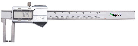 Digital Outside Point Jaw Caliper Inch/Metric, 0-150mm/0-6", Thumb Roller 406-13-212