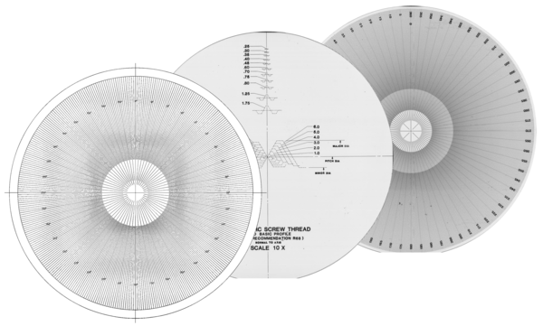 Overlay chart for Projector, No.14 Grid chart 20X-50X, 1mm pitch Ø 300 mm 12AAM590