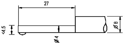 Diavite SH-00/00/60/2 Tracer 2µm Radius Diamond Stylus Maximum Depth 27mm Minimum Bore Diameter 8mm with Skid