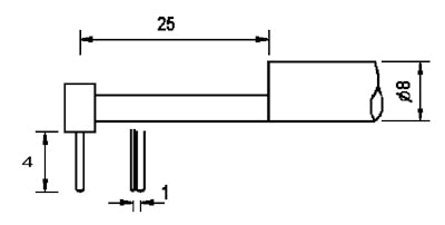 Diavite Tracer KKH with skid for concave/vex measurement, radius of the tip: 2 µm/60° for VH/VHF, Article code:  KKH-08/10/60/2