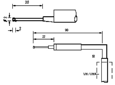 Diavite Tracer with skid for transversal measurement QBH, 5 µm/90° for VH/VHF, Article code:  QBH-00/00/90/5