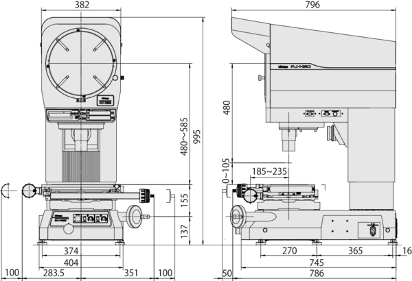 303-719-13 PJ-H30A3017B Profile projector w/o power coord