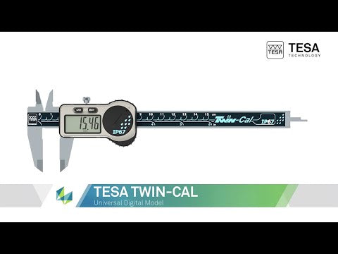 Tesa Universal Digital Calipers, 150 mm, TWIN-CAL IP67 Square Depth Rod 00530319 Video