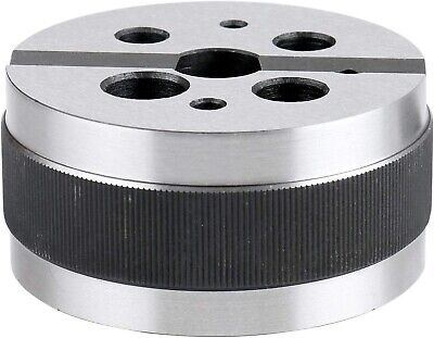 MHC 420-5300 Bench Block, 3" diameter, 1-1/2" high, Vee Groove across the face, Holes 1/8" to 5/8"