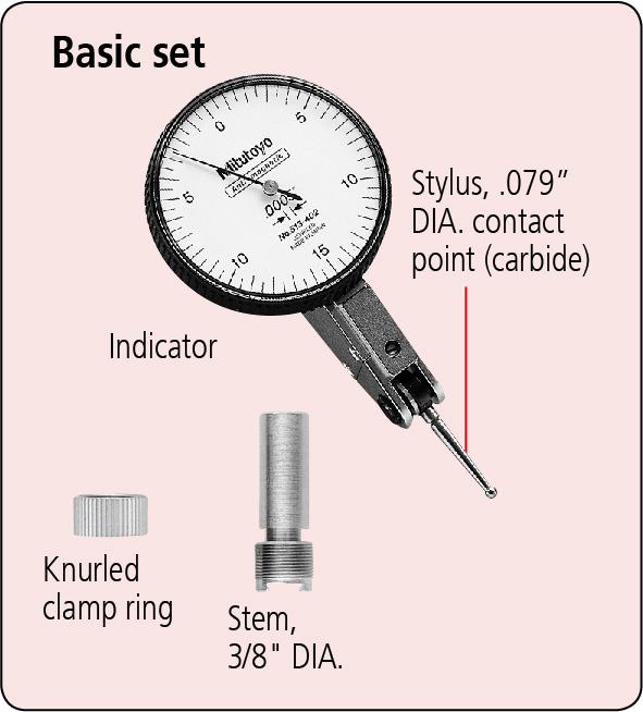 Dial Test Indicator, Horizontal Type 0.03", 0.0005", 9.52mm Stem 513-412-10E