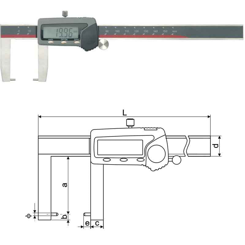 INSPEC 114-111-10 OUTSIDE GROOVE CALIPER 0-150MM PINS ROUNDED