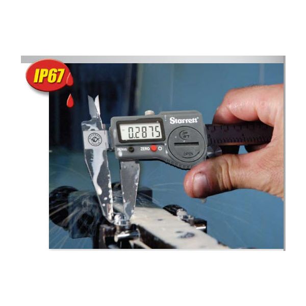 Starrett Electronic Caliper IP67, 798B-6/150, Stainless Steel, Battery Powered, Inch/Metric, 0-6"/0-150mm Range, +/-0.001" Accuracy, 0.0005"/.01mm Resolution, Meets DIN 862 Specifications