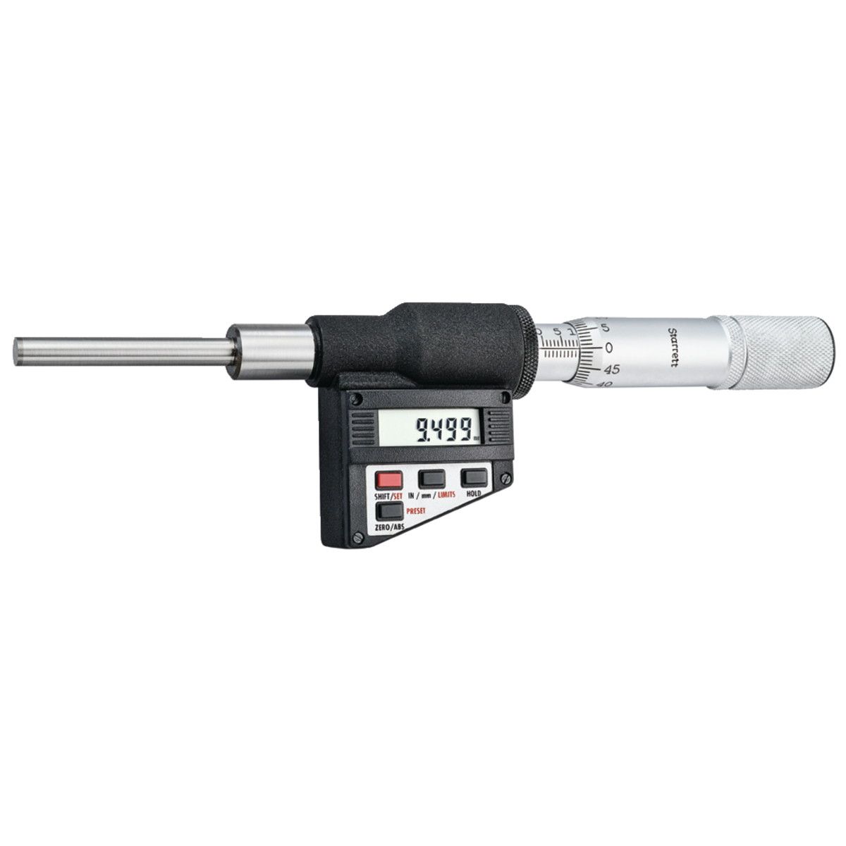 Starrett 762MEXFL-50 Digital Micrometer Head,  0-50mm Range,  Accuracy.002mm, Friction Sleeve, Safety Nut, Carbide Face