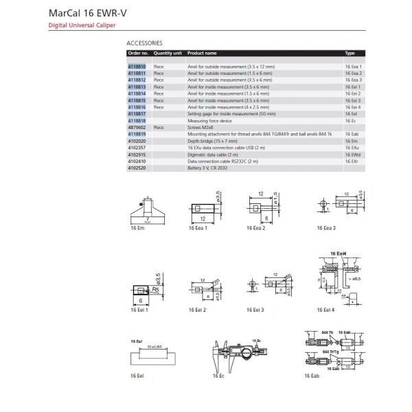 Mahr 4118818 16 EC MEASURING FORCE DEVICE