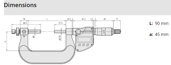 Digital Gear Tooth Micrometer IP65 Inch/Metric, 1-2" 324-352-30