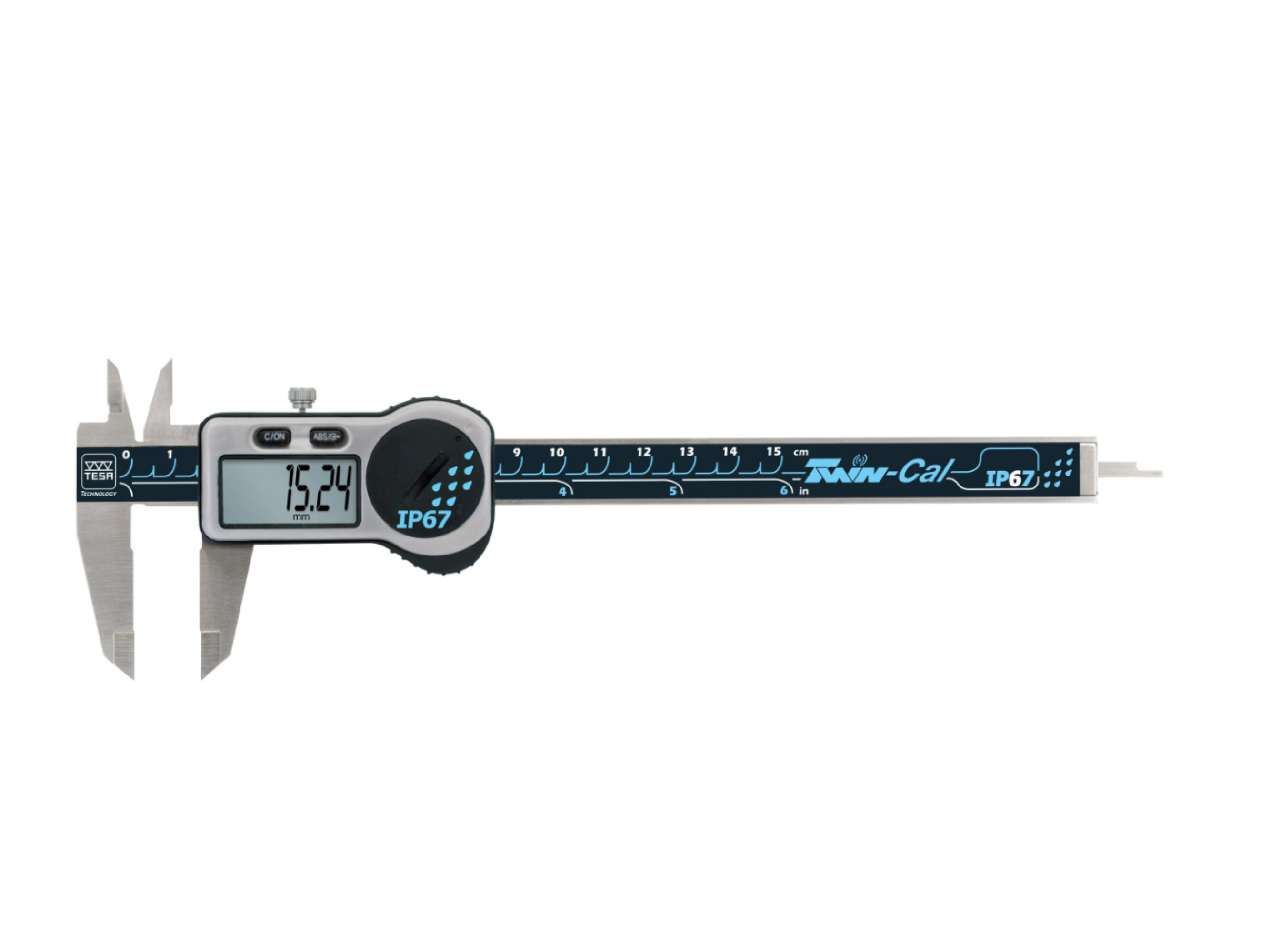 Tesa Universal Digital Calipers, 150 mm, TWIN-CAL IP67 Square Depth Rod 00530319